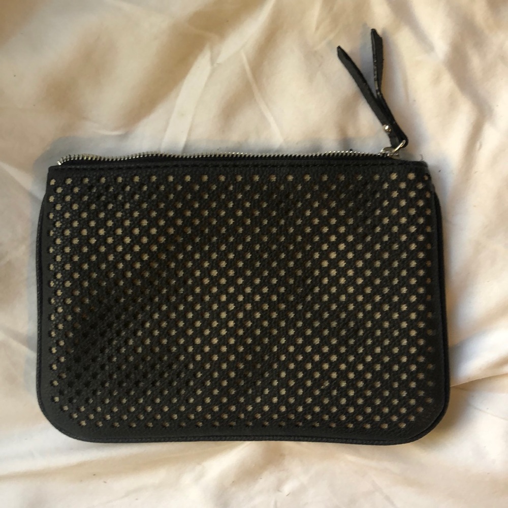 Nine West black and white clutch